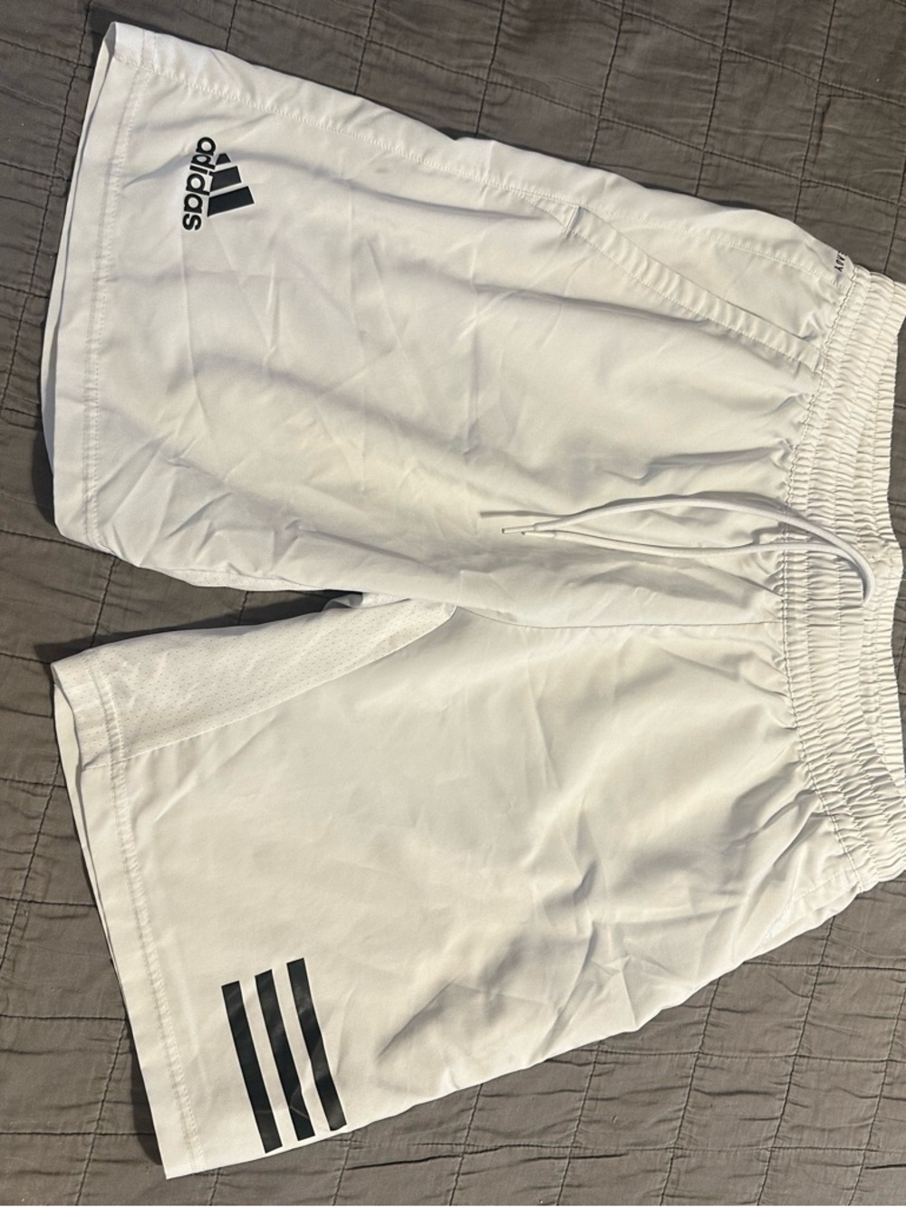 adidas Men's White Athletic Shorts with Black Logo